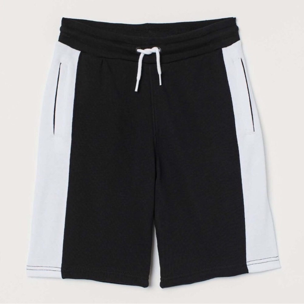 BNWT H&M Cotton Black & White Athletic Shorts